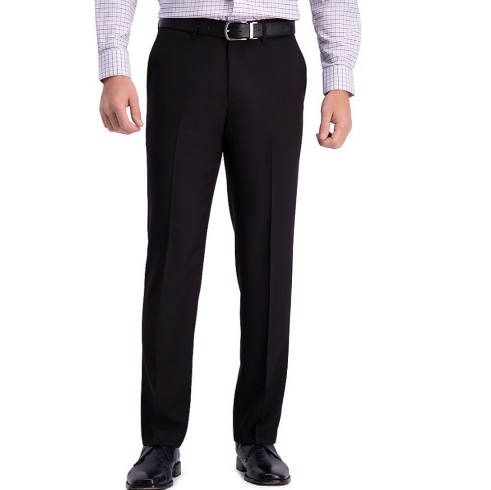 Mens Haggar Premium Comfort Straight-fit Flat-front dress pants